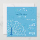 ボーイピかわいらしーコックベビーシャワー招待状 招待状 (正面)