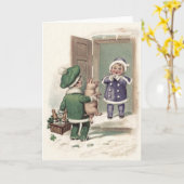 ボーイピグシャンパンシャムロックドア カード (黄色い花)