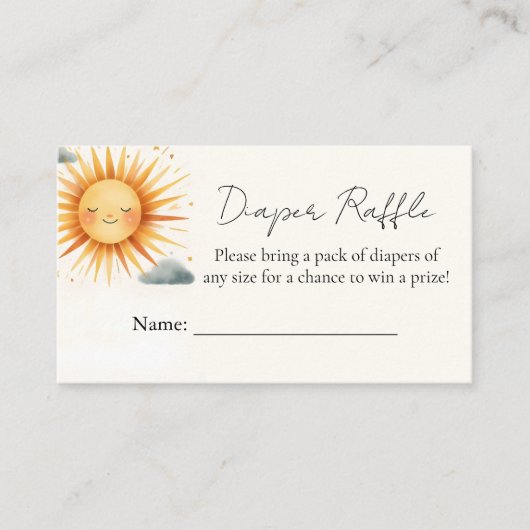 ボーイピンクユニークスカイクラウドサンシャインベビーシャワー エンクロージャーカード (正面)