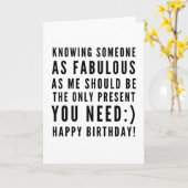 ボーイフおもしろいレンドに対する嫌みな誕生日の願い カード (黄色い花)