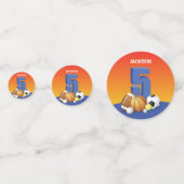 ボーイファイブ誕生日スポーツボール コンフェッティ (裏面)