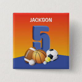 ボーイファイブ誕生日スポーツボール 缶バッジ