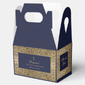 ボーイファーストコミューニオンネイビーブルーヴィンテージ金ゴールドバラ フェイバーボックス (オープン)