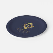 ボーイファーストコミューニオンネイビーブルー金ゴールドクレストエレガント ペーパープレート (アングル)