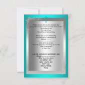 ボーイファーストホーリーコミュニオンシルバージェイドティール(緑がかった色) 招待状 (裏面)