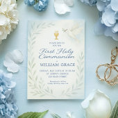 ボーイファーストホーリーコミュニオンドーヴ&チャリス招待状 招待状