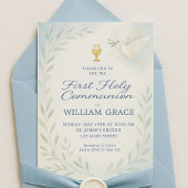 ボーイファーストホーリーコミュニオンドーヴ&チャリス招待状 招待状
