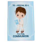 ボーイファーストホーリーコミュニオン抱き枕 ミディアムペーパーバッグ (裏面)