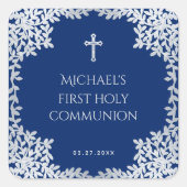 ボーイファースト王室のコミュニオンブルーフェイクシルバー離れの スクエアシール (正面)