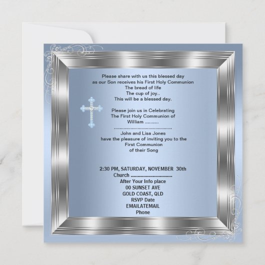 ボーイファースト聖体拝領シルバーブルー2a 招待状 (裏面)