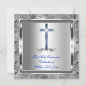 ボーイファースト聖体拝領シルバーブ王室のルー6 招待状 (正面)