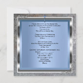 ボーイファースト聖体拝領シルバー王室のブルー4M 招待状 (裏面)