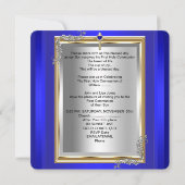 ボーイファースト聖体拝領シルバー王室の金ゴールドブルー2 招待状 (裏面)