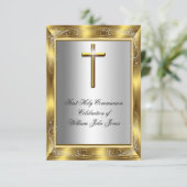 ボーイファースト聖体拝領シルバー金ゴールドクロス2 招待状 (スタンド正面)