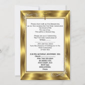 ボーイファースト聖餐式ホワイト金ゴールドクロス3 招待状 (裏面)