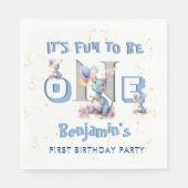 ボーイファースト誕生日おもしろいワンダリストランチョン スタンダードランチョンナプキン (正面)