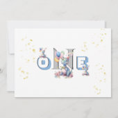 ボーイファースト誕生日おもしろいワンディオナンス 招待状 (裏面)