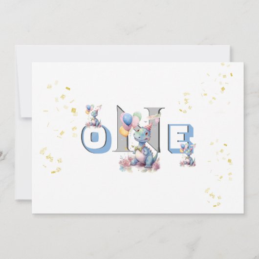 ボーイファースト誕生日おもしろいワンディオナンス 招待状 (裏面)