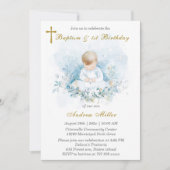 ボーイファースト誕生日と洗礼 招待状 (正面)