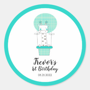 ボーイファースト誕生日キリン ラウンドシール