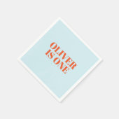 ボーイファースト誕生日ブルーとレッドモダン スタンダードカクテルナプキン (角)