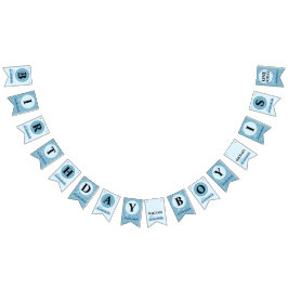 ボーイファースト誕生日ブルートレイン バンティングフラッグ