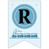 ボーイファースト誕生日ブルートレイン バンティングフラッグ (第3の旗)