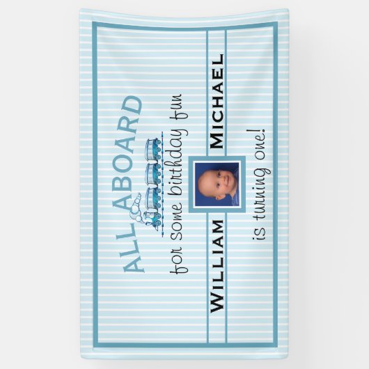 ボーイファースト誕生日ブルートレイン 横断幕 (縦)