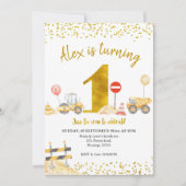 ボーイファースト誕生日建築誕生日 招待状 (正面)