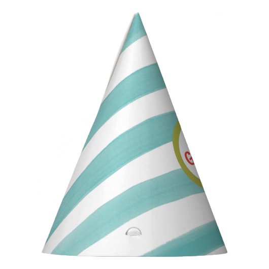 ボーイファースト誕生日気球をテーマにした水彩 パーティーハット (左)