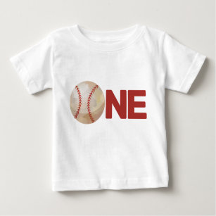 ボーイファースト誕生日野球1 ベビーTシャツ