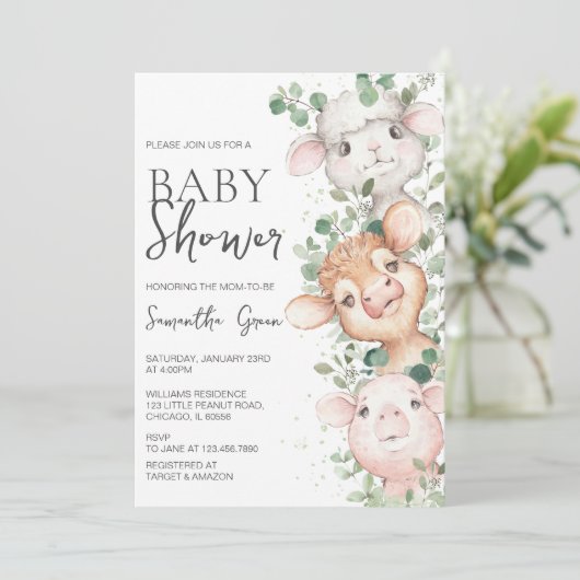 ボーイファームのベビーシャワー 招待状 (スタンド正面)