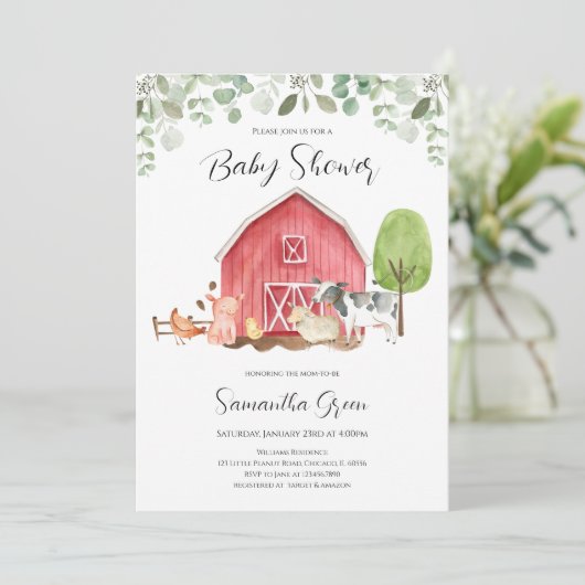 ボーイファームのベビーシャワー 招待状 (スタンド正面)