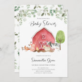 ボーイファームのベビーシャワー 招待状 (正面/裏面)