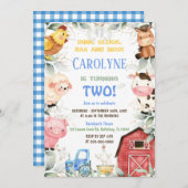 ボーイファームの誕生日の招待 招待状 (正面/裏面)