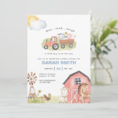 ボーイファームアニマルズベビーシャワー招待状 招待状 (スタンド正面)