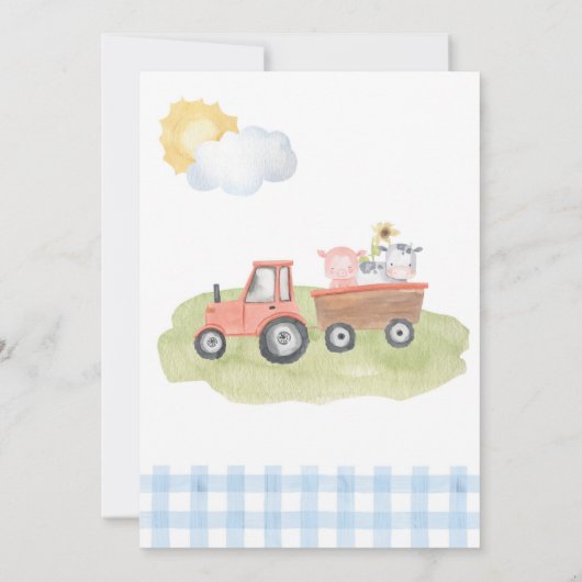 ボーイファームアニマルズベビーシャワー招待状 招待状 (裏面)