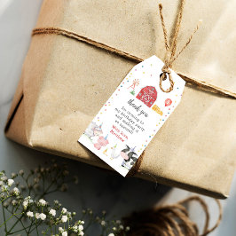 ボーイファームアニマルズレッド納屋周囲の庭誕生日ギフトラベル ギフトタグ