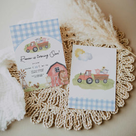 ボーイファームアニマルズ納屋周囲の庭誕生日招待状 招待状