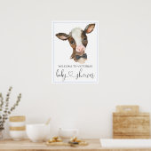 ボーイファームカウベビーシャワーシンボルや象徴 ポスター (キッチン)