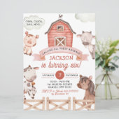 ボーイファームパーティー動物誕生日招待状 招待状 (スタンド正面)