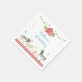 ボーイファーム納屋周囲の庭誕生日 スタンダードカクテルナプキン (角)