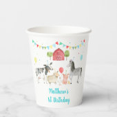 ボーイファーム納屋周囲の庭誕生日 紙コップ (裏面)