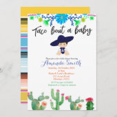 ボーイフィエスタサボテン赤ちゃんシャワー招待状ムチャチョ 招待状 (正面/裏面)