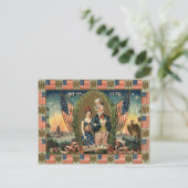 ボーイフィレクラッカー花火アメリカ国旗 ポストカード (スタンド正面)