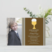 ボーイフォトファーストコミュニオン招待状チャリス 招待状 (スタンド正面)