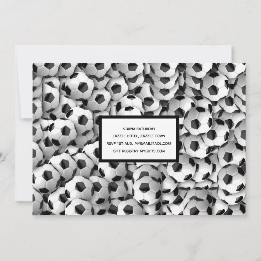 ボーイフットボールのサッカーベビーシャワー招待状ピンク 招待状 (裏面)