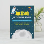 ボーイフティット宇宙誕生日招待状 招待状 (スタンド正面)