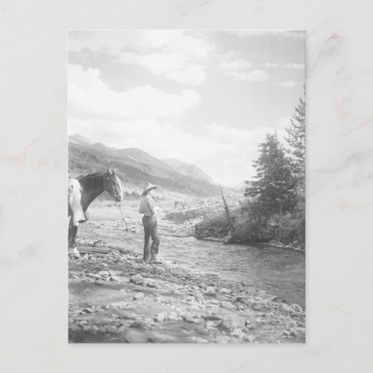 ボーイフライフィッシング。 ポストカード (正面)