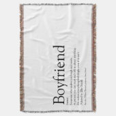 ボーイフレンカッコいいド定義おもしろい(白黒) スローブランケット (正面縦)